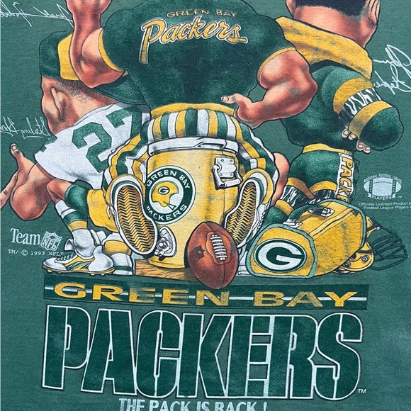 RARE vintage double-sided caricature NFL Green Bay Packers T-shirt. - Picture 6 of 9